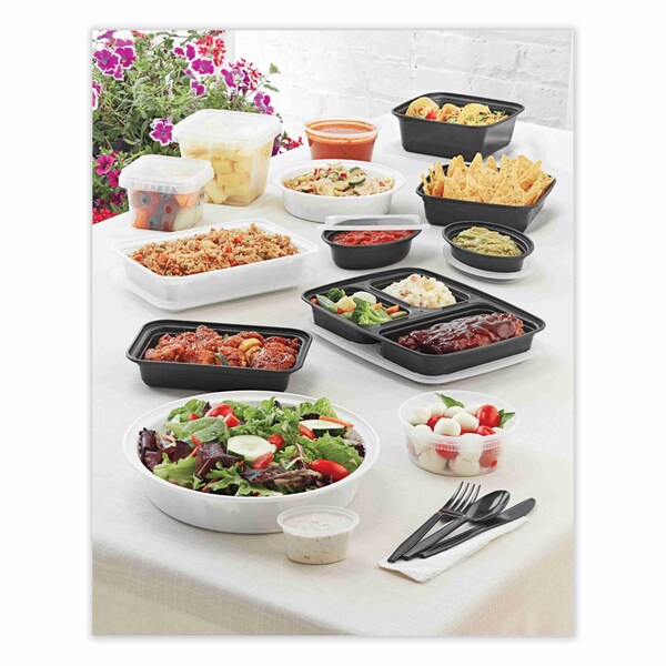 Pactiv Evergreen Newspring VERSAtainer Microwavable Containers, Round, 35 oz, 8x8x2.5, White/Clear, Plastic, 150PK - NC737
