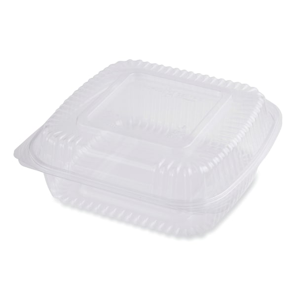 World Centric PLA Hinged Clamshells, 46 oz, 8.3 x 8.6 x 3.1, Clear, Plastic, 300PK - KL-CS-8N