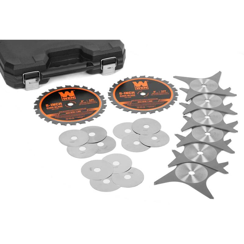 Juego de hojas de sierra de corte en dados apiladas de carburo de 24 dientes de 8 pulgadas para sierras de mesa de 10 pulgadas - BL088D