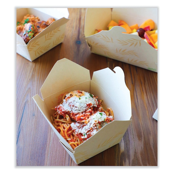 World Centric No Tree Folded Takeout Containers, 26 oz, 4.2 x 5.2 x 2.5, Natural, Sugarcane, 450PK - TO-NT-1