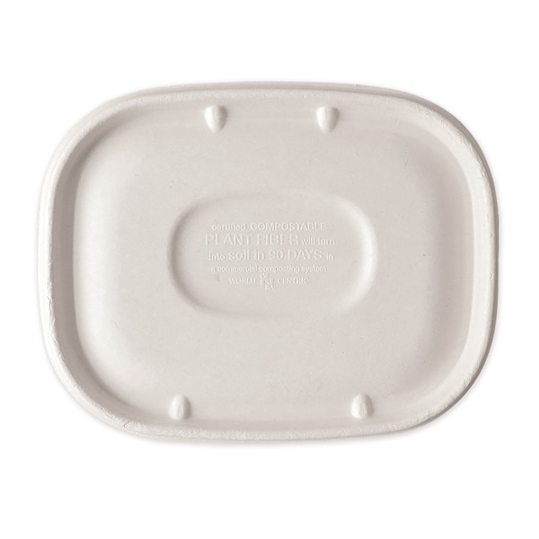 World Centric Fiber Lids for Fiber Containers, 8.9 x 6.9 x 0.4, Natural, Paper, PK400, 400PK - CTLSCU3LF
