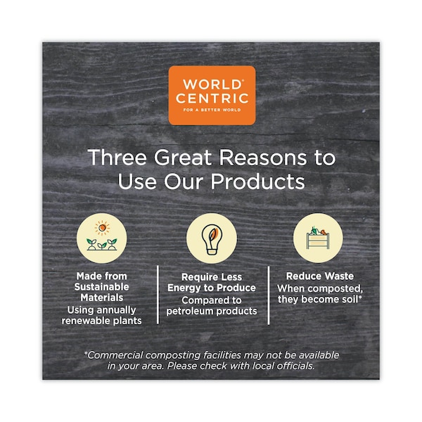 World Centric Paper Lids for Bowls, 3.6" Diameter, Kraft, PK500 - BOLPA8K