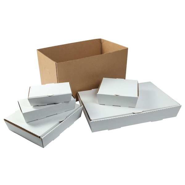 Amercareroyal 0443 Corrugated Carry Out Box With Handle Kraft 22x13x12 1/2, PK25 - CHTB221312