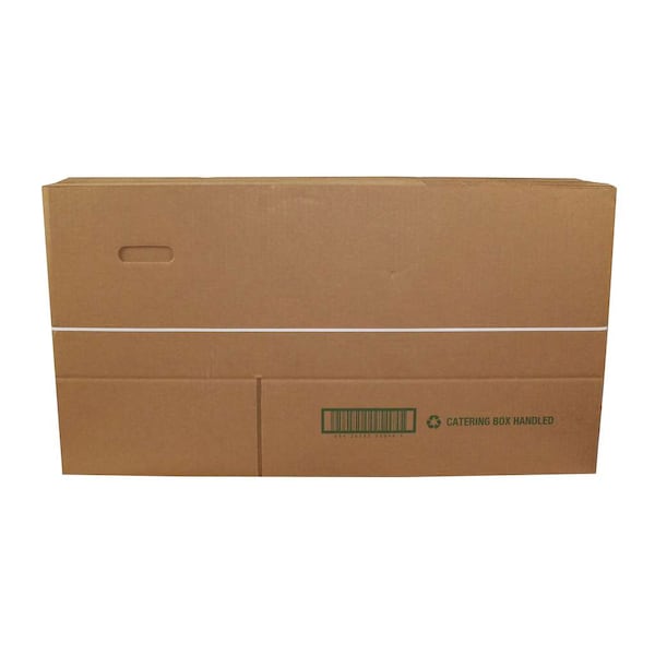 Amercareroyal 0443 Corrugated Carry Out Box With Handle Kraft 22x13x12 1/2, PK25 - CHTB221312