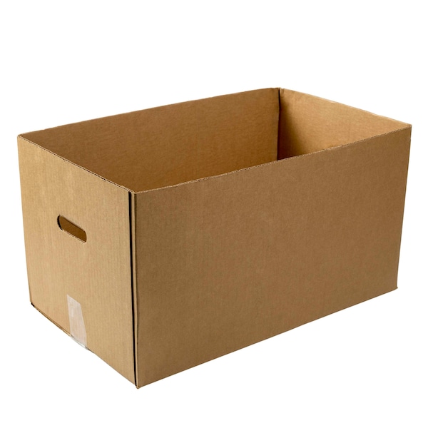 Amercareroyal 0443 Corrugated Carry Out Box With Handle Kraft 22x13x12 1/2, PK25 - CHTB221312