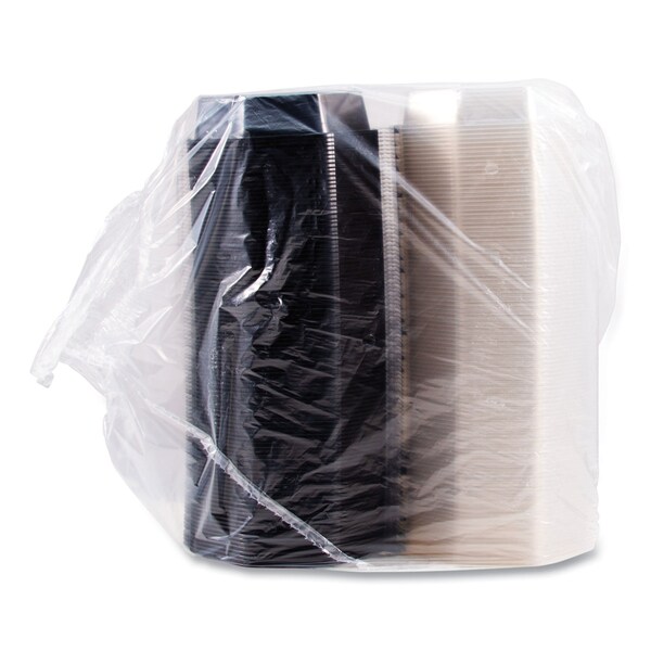 Dart OctaView Hinged-Lid Cold Food Containers, 28 oz, 7.94 x 7.5 x 3.2, Black/Clear, PK100, 100PK - 865612-PS94