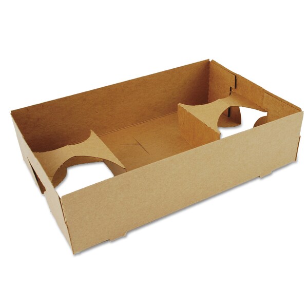 Sct Four-Corner Pop-Up Food and Drink Tray, 4-Cup, 10 x 6.5 x 2.5, Brown, PK250, 250PK - SCH 0120