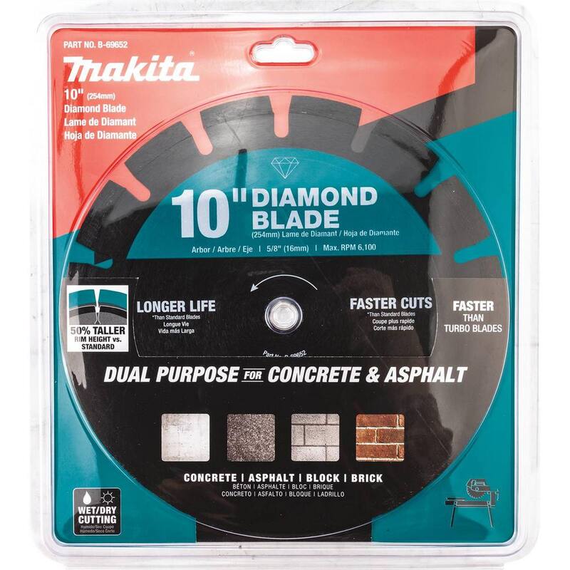Makita 10 in. Disco de Diamante de Borde Segmentado de Doble Propósito - B-69652