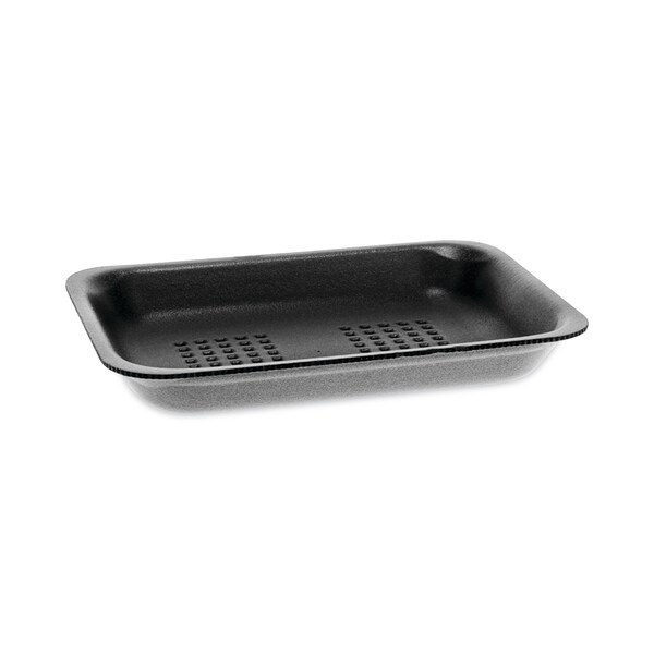 Pactiv Evergreen Supermarket Trays, #2, 5.88 x  8.38 x 1.21, Black, PK500 - 51P902