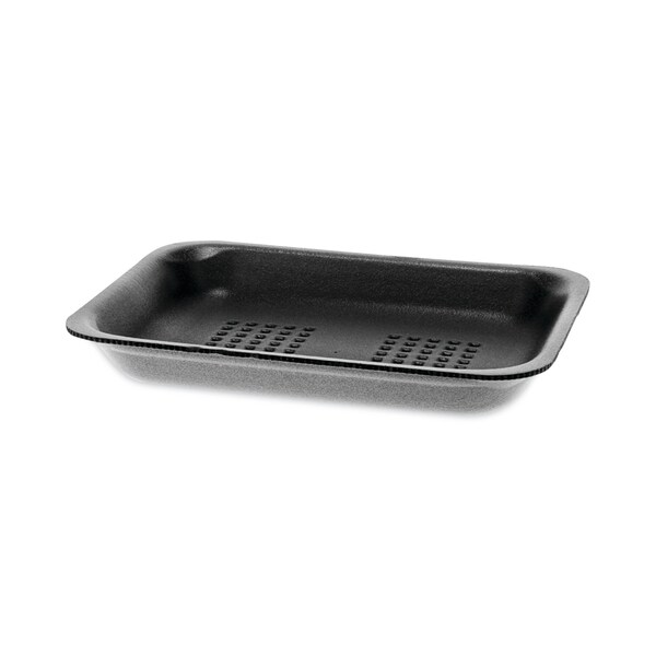 Pactiv Evergreen Supermarket Trays, #2, 5.88 x  8.38 x 1.21, Black, PK500 - 51P902
