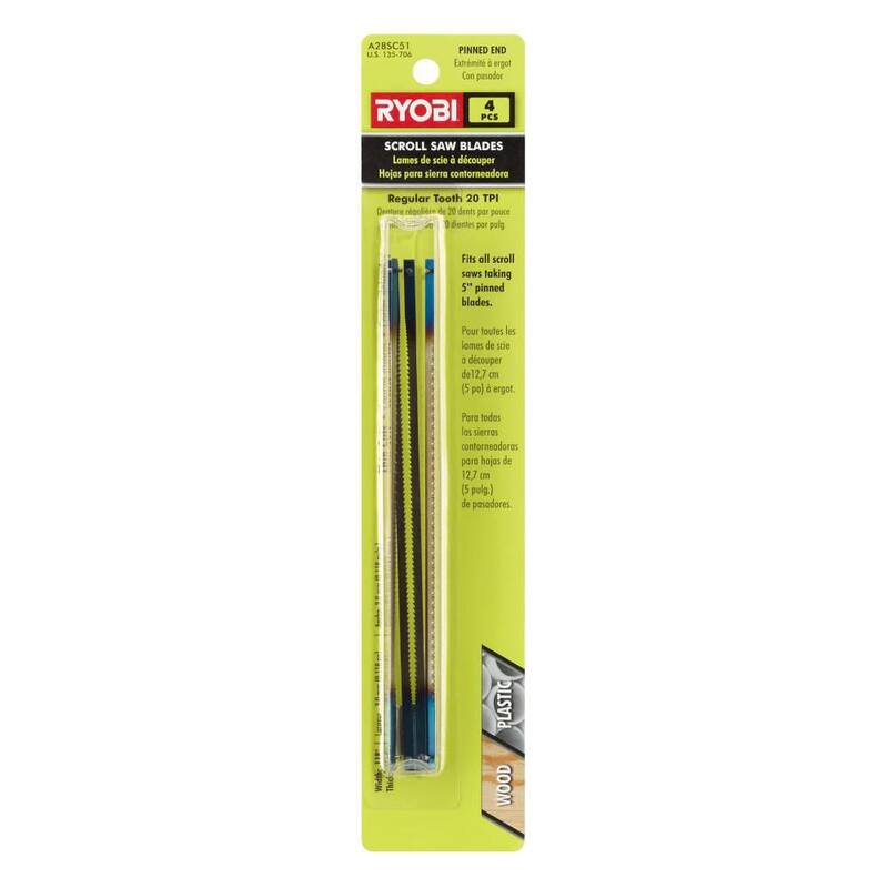 RYOBI 20 TPI Hojas de sierra de calar dientes regulares (4 piezas) - A28SC51