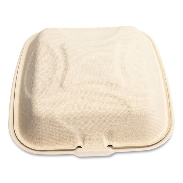 Boardwalk Bagasse PFAS-Free Food Containers, 1-Compartment, 9 x 1.93 x 9, White, Bamboo/Sugarcane, 200PK - HL-91BW-NPFA
