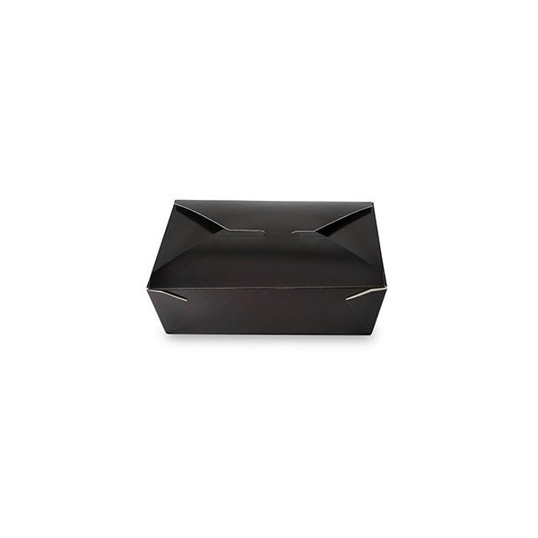Americareroyal AmerCareRoyal No 3 Folded Takeout Box Black 7.75 in X 5.5 in X 2.5 in., 50PK - FTB3BK