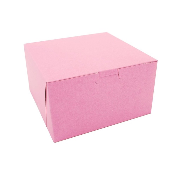 Champion 0821 Southern Non-Window Lock-Corner Bakery Box Pink 7 in. X 7 in. X 4 in., 250PK - 821