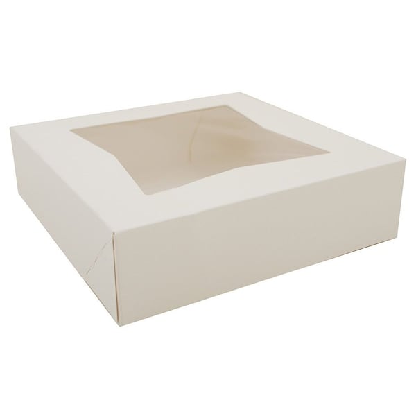 Champion Southern Paperboard Bakery Box w/ Window White 9 in. X 9 in. X 2.5 in., 200PK - 24133