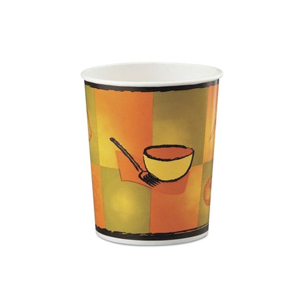 Huhtamaki Chinet, Streetside Squat Paper Food Container, Streetside Design, 16 Oz, 25/bag - 70316C