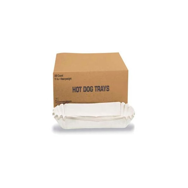 Lagasse Hoffmaster HFM 610740 - Fluted Hot Dog Trays, Heavy Weight Paper, 6"W X 2"D X 2"H, White, 3,000 ct - HFM 610740