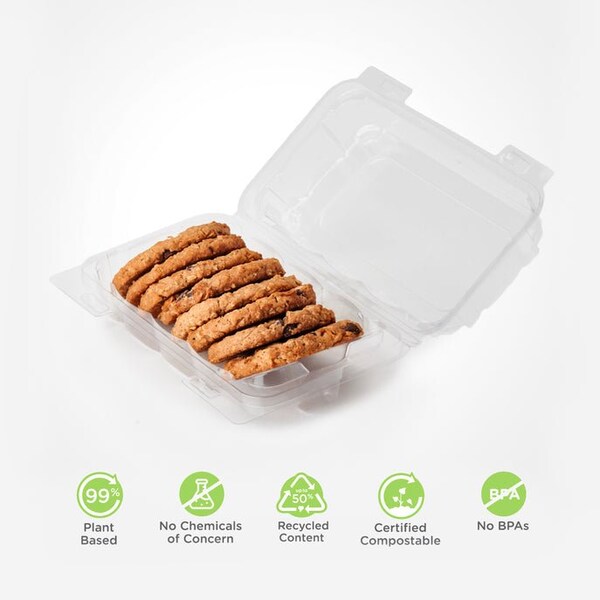 Good Natured Products Single Row 3 in. Cookie, Donut & Sliced Loaf Angled Display Package , Crystal Clear, Pla, 275Pk - BXX00094
