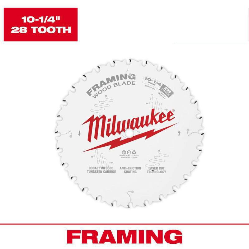 Milwaukee 10-1/4 pulgadas x 28 dientes Hoja de sierra circular para marcos - 48-40-1038