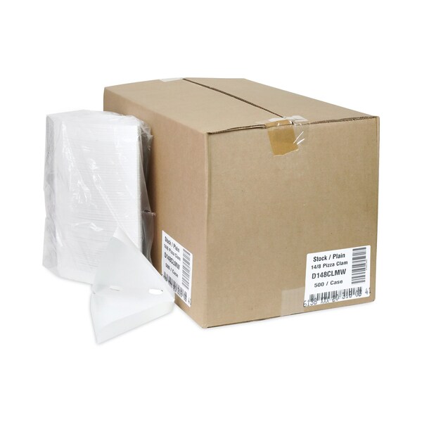 Pactiv Evergreen Paper Pizza Hinged Container, 8.26 x 6.56 x 1.5, White, PK500 - D148CLMW