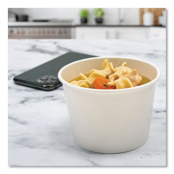 Dart Double Poly Paper Food Container, Squat, White, 16 oz, PK500 - VS616-02050