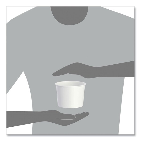 Dart Double Poly Paper Food Container, Squat, White, 16 oz, PK500 - VS616-02050