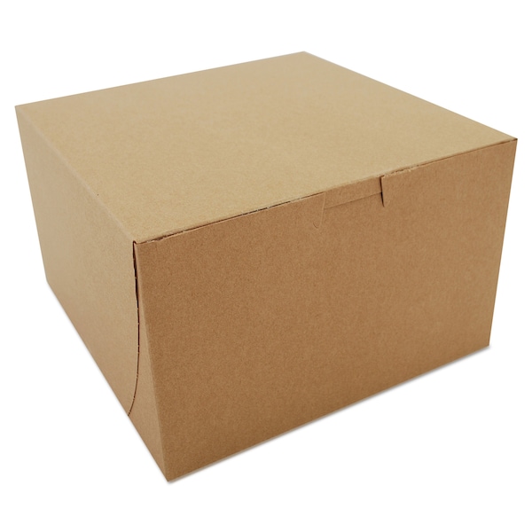 Sct Kraft One-Piece Non-Window Bakery Boxes, 8 x 8 x 5, Brown, Paper, PK100 - 09455K