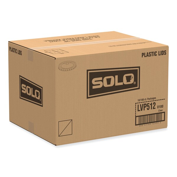 Solo Polypropylene Vented Food Container Lids for 12 oz Food Containers, Clear, Plastic, 1000PK - LVP512-0100