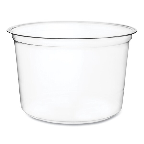 Vegware Round Deli Pots, 16 oz, 4.6 Diameter x 3"h, Clear, Plastic, PK500 - CF-DC-16