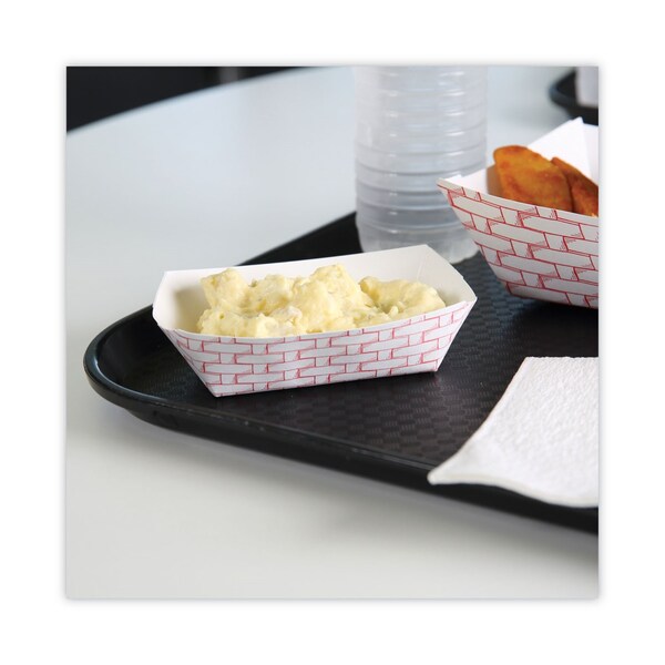 Boardwalk Paper Food Tray, 1/2lb., Red Weave, PK1000 - BWK 30LAG050