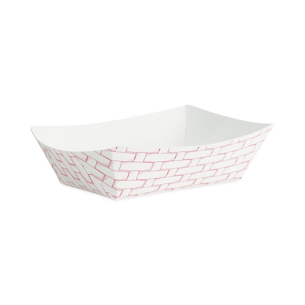 Boardwalk Paper Food Tray, 1/2lb., Red Weave, PK1000 - BWK 30LAG050