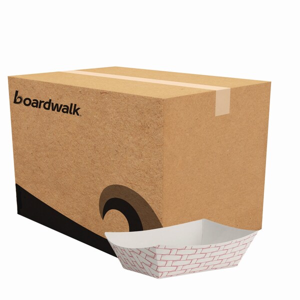 Boardwalk Paper Food Tray, 1/2lb., Red Weave, PK1000 - BWK 30LAG050