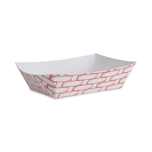 Boardwalk Paper Food Tray, 2lb., Red Weave, PK1000 - BWK 30LAG200
