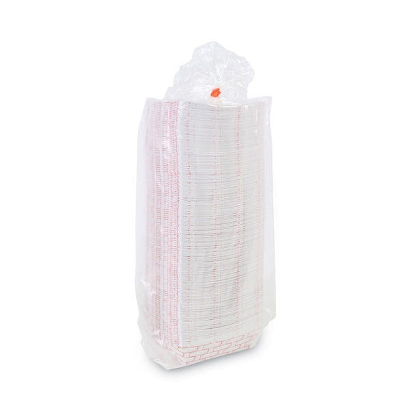 Boardwalk Paper Food Tray, 2lb., Red Weave, PK1000 - BWK 30LAG200