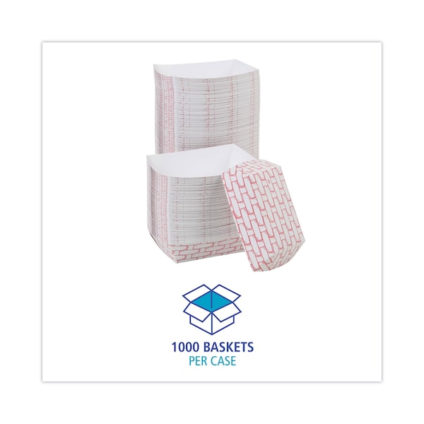 Boardwalk Paper Food Tray, 2lb., Red Weave, PK1000 - BWK 30LAG200