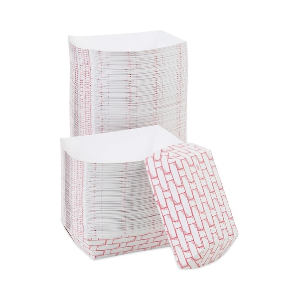 Boardwalk Paper Food Tray, 2lb., Red Weave, PK1000 - BWK 30LAG200