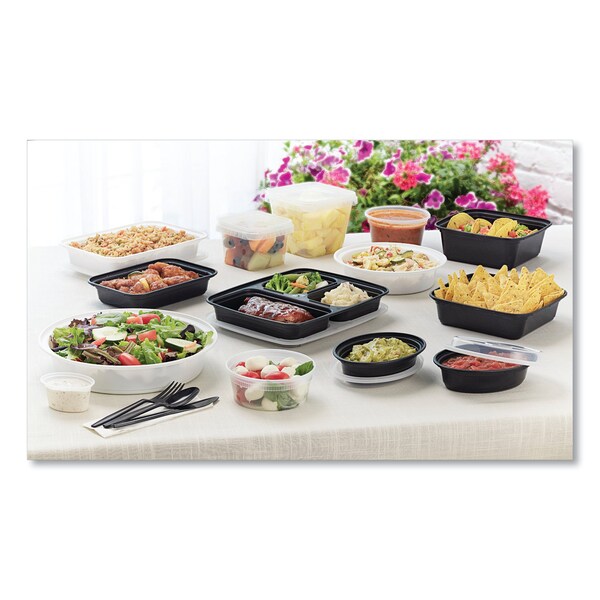 Pactiv Evergreen Newspring VERSAtainer Microwavable Containers, Round, 16 oz, 6x6x1.5, White/Clear, Plastic, 150PK - NC718