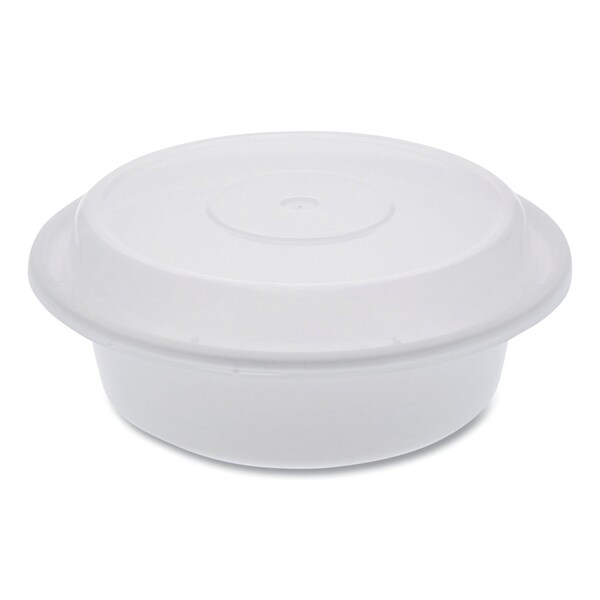 Pactiv Evergreen Newspring VERSAtainer Microwavable Containers, Round, 16 oz, 6x6x1.5, White/Clear, Plastic, 150PK - NC718