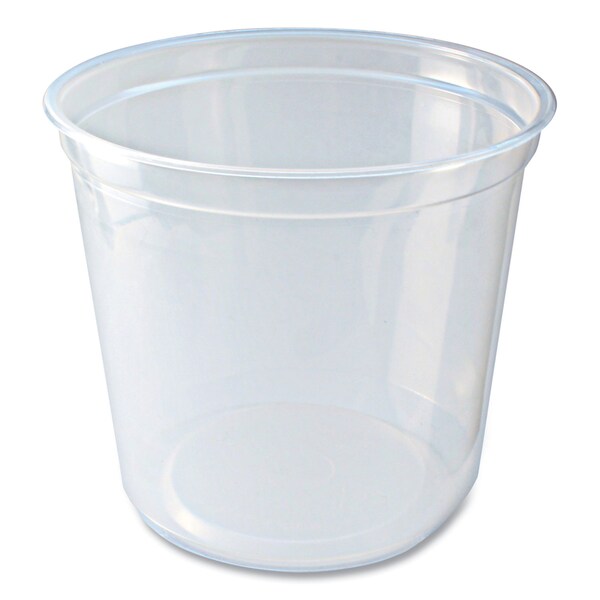 Fabri-Kal Microwavable Deli Containers, 24 oz, 4.6 Diameter x 4.1 h, Clear, Plastic, 500PK - PK24TC