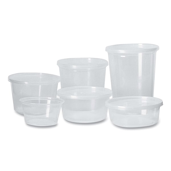 Fabri-Kal Microwavable Deli Containers, 24 oz, 4.6 Diameter x 4.1 h, Clear, Plastic, 500PK - PK24TC
