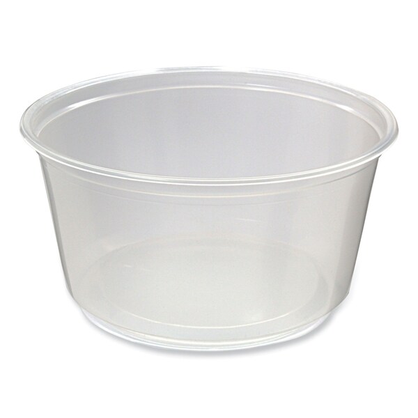 Fabri-Kal Microwavable Deli Containers, 12 oz, 4.6 Diameter x 2.3 h, Clear, Plastic, 500PK - 9505114