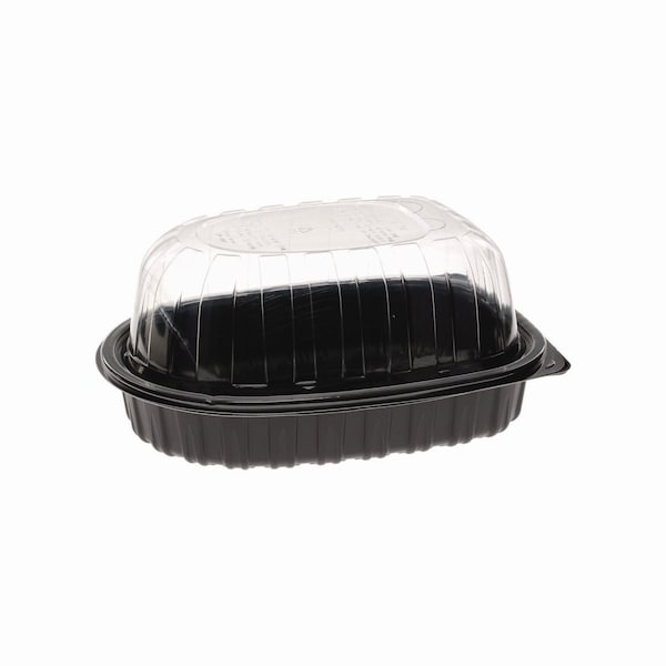 Pactiv Evergreen MealMaster Chicken Roaster Base/Lid, 10 x 7.5 x 4, Black/Clear Plastic, 110PK - PAC YCNC600700DZ