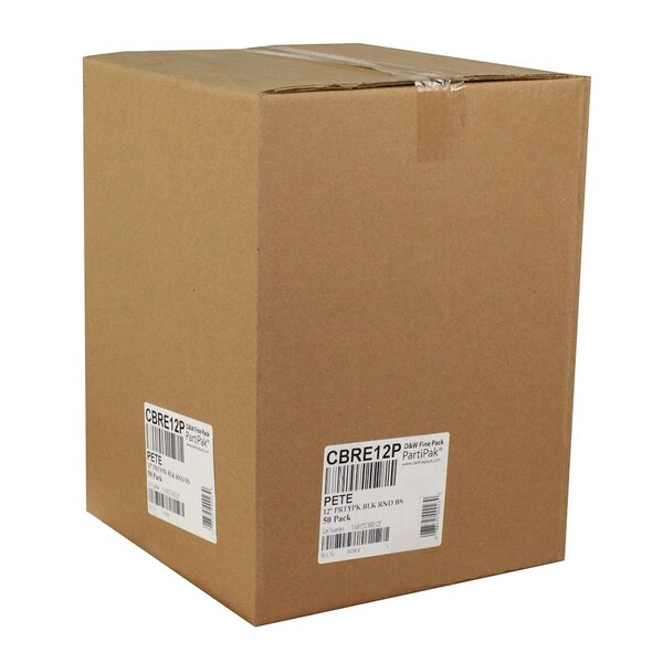 Partipak PET 12 Prtypk Blk Rnd Bs, PK50 - CBRE12P