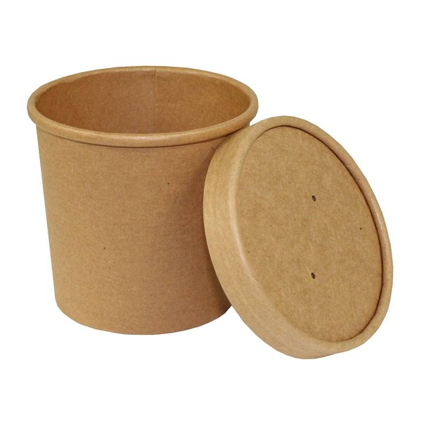 Amercareroyal Royal 12 oz. Kraft Paper Food Container And Lid Combo, PK250 - PFC12NCOM