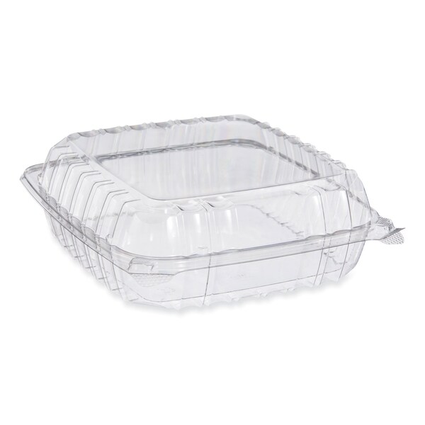 Dart ClearSeal Hinged-Lid Plastic Containers, 9.3 x 8.83 x 3, Clear, Plastic, 200PK - PET95PST1