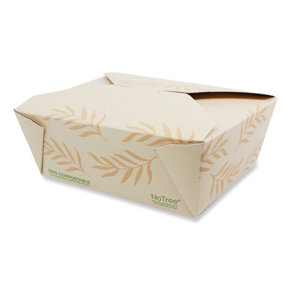 World Centric No Tree Folded Takeout Containers, 46 oz, 5.5 x 6.9 x 2.5, Natural, Sugarcane, 300PK - TO-NT-8