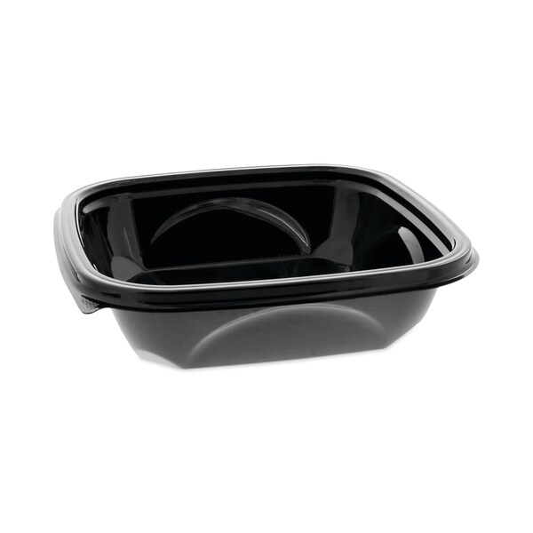 Pactiv PET Container Bases, 7 x 7 x 1.52, 24oz, 1-Comp, Blk, PK300 - SAB0724