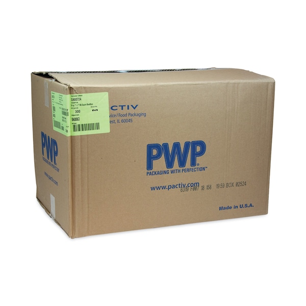 Pactiv PET Container Bases, 7 x 7 x 1.52, 24oz, 1-Comp, Blk, PK300 - SAB0724