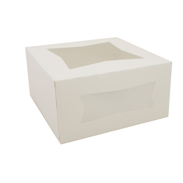 Champion Southern Paperboard Bakery Box w/ Window White 8 in. X 8 in. X 4 in., 150PK - 24053