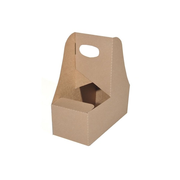 Champion Southern Paperboard Drink Carrier w/ Handle Kraft 2 Cup 7.63 in. X 3.75 in. X 8.88 in., 250PK - 2795